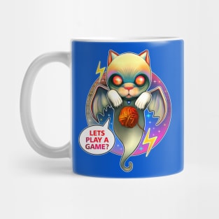 ghost cat with fur ball Mug